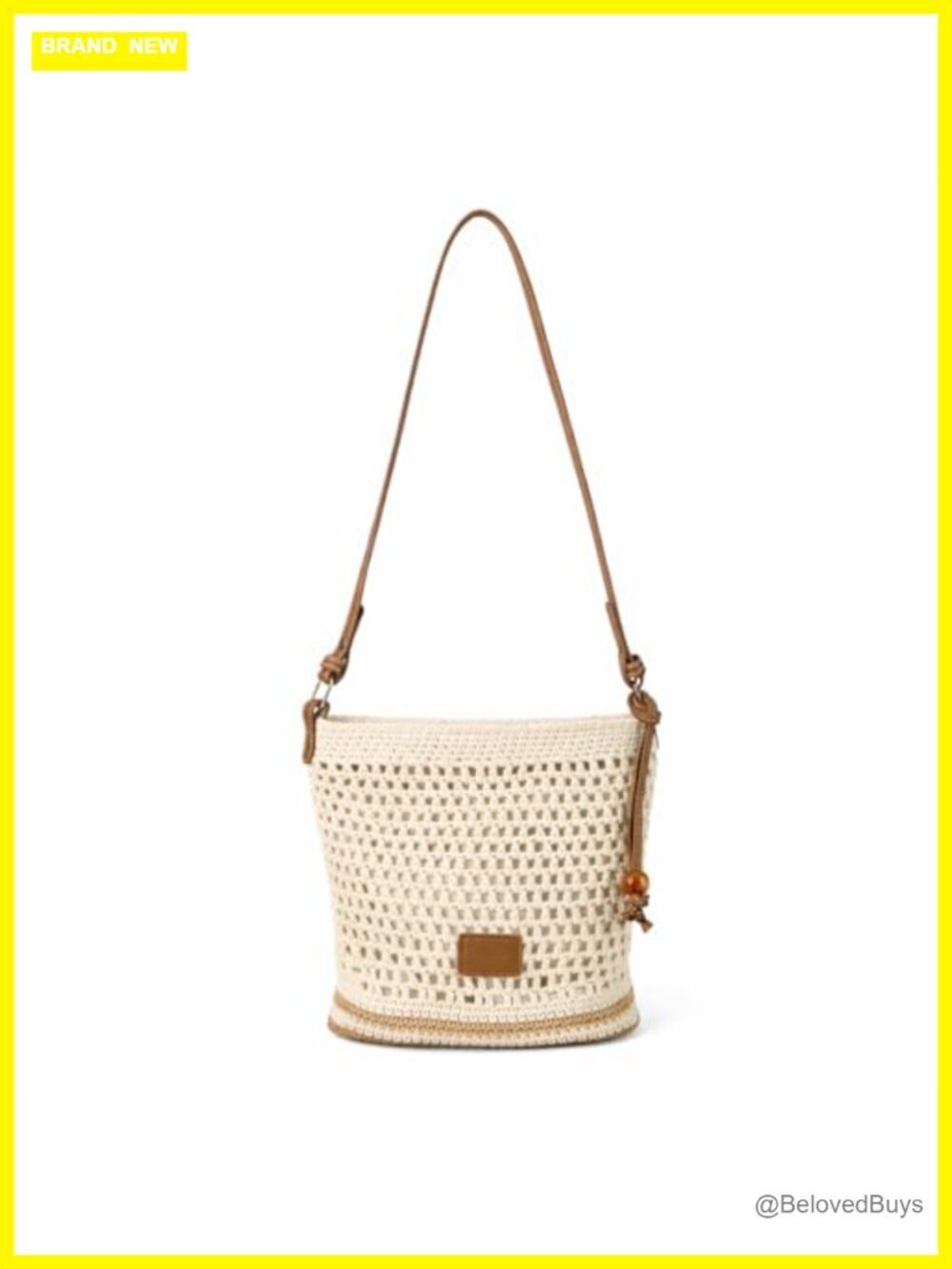 Handwoven Crochet Shoulder Bag with Lining, Lightweight Summer Tote